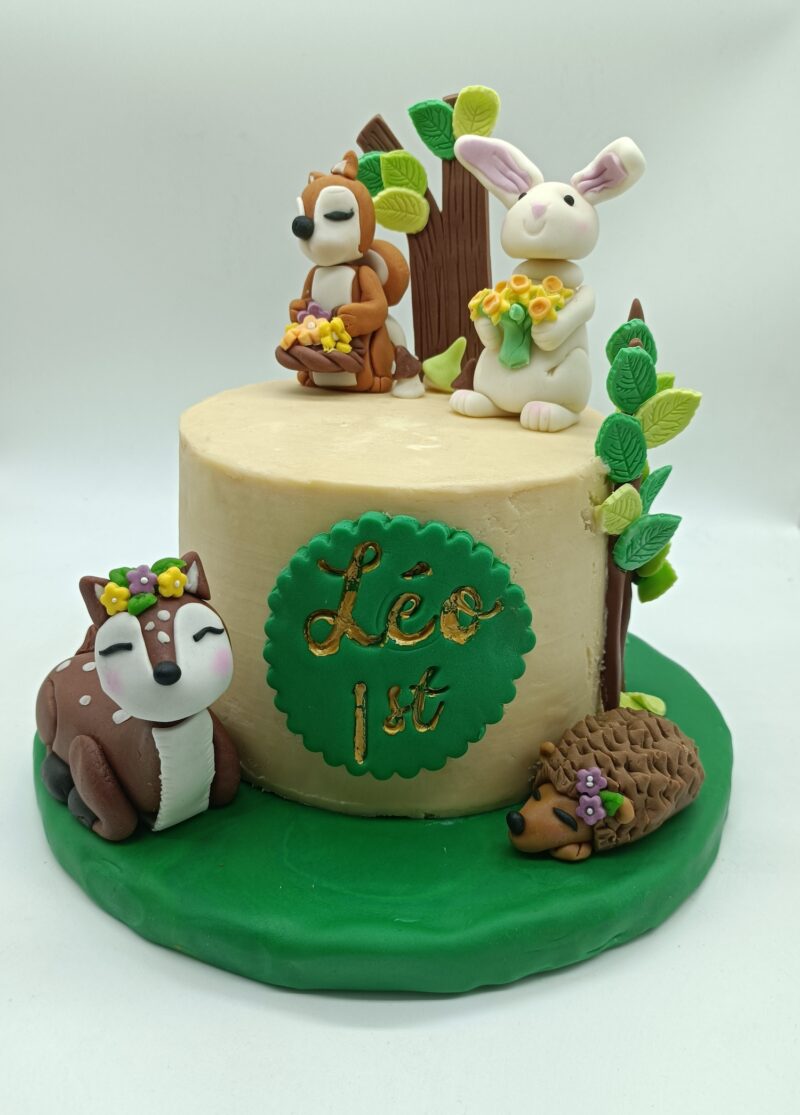 Cake design animaux de la forêt