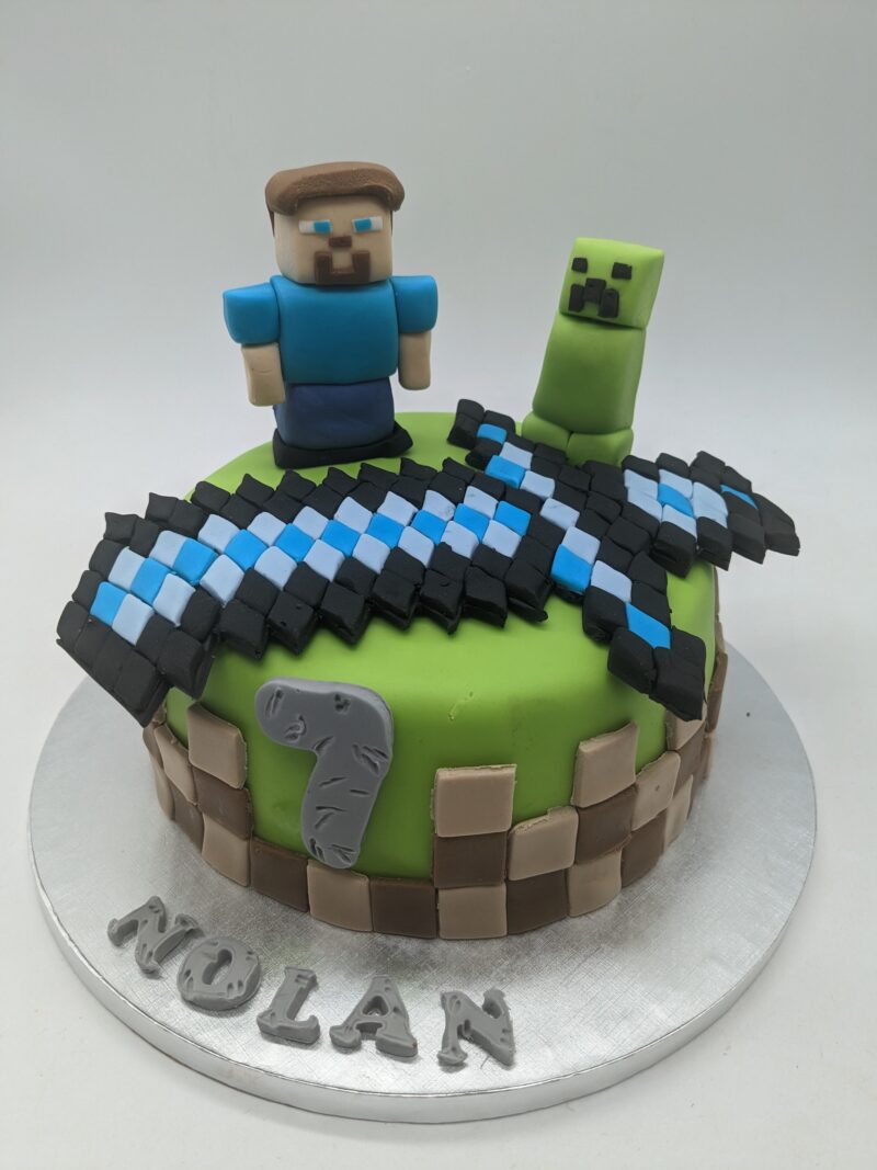 Cake design thème Minecraft