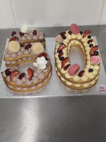 Number cake 50 : vanille et fruits rouges