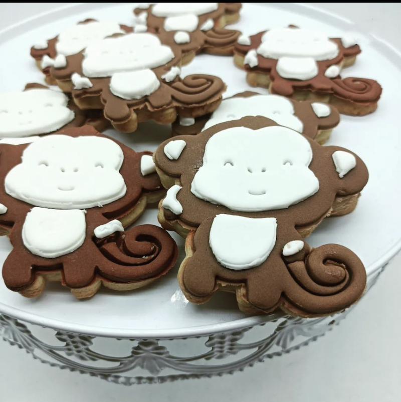 Biscuits personnalisés Singe recouverts de pâte à sucre